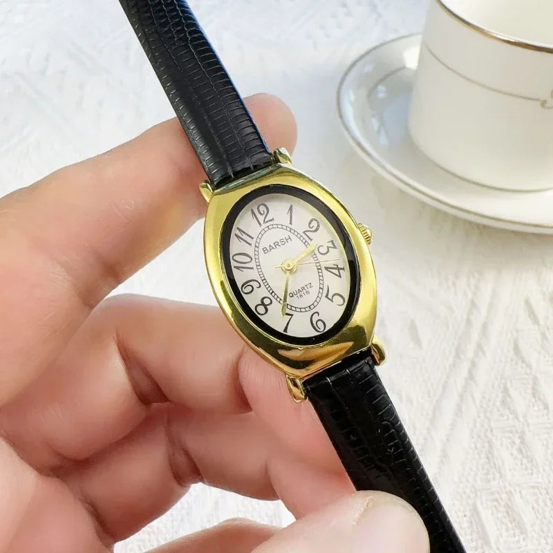 Fashion Oval Dial Women Watches Luxury Leather Strap Retro Ladies Quartz Watch Dropshipping Reloj De Mujer 시계 여성