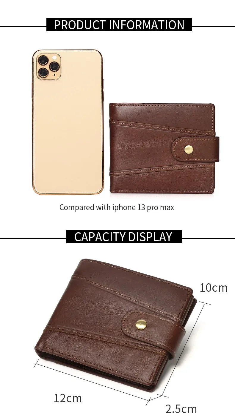 Classic Men's Genuine Leather Wallet Credit Card Holder RFID Coin Purse