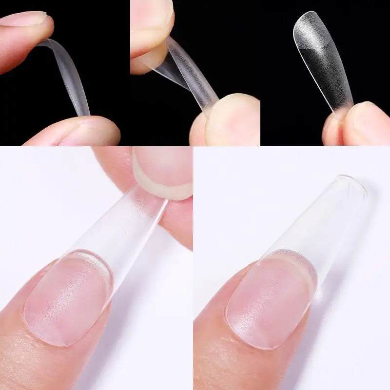 False Nail Tips Extension System Full Cover Sculpted Coffin False Fake Nail Tips DIY Practice Manicure Tools Quick Building Mold
