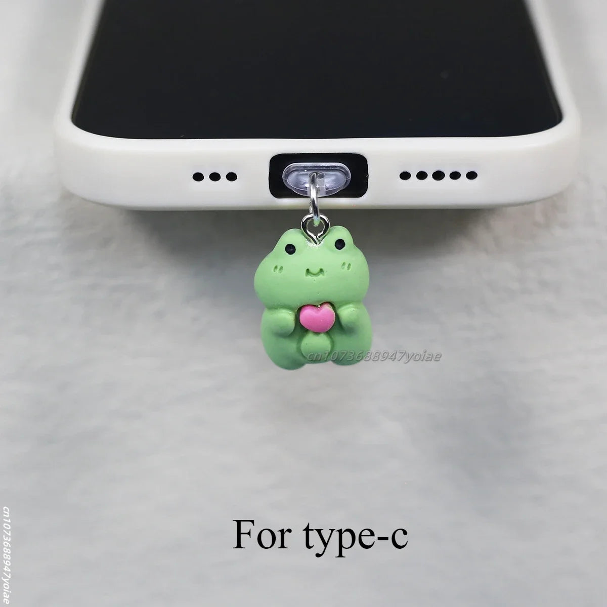 Love Frog Phone Dust Stopper Cute Bear Decorative Pendant DIY Pendant for iPhone/Xiaomi/Type-C Interface Phone Accessories
