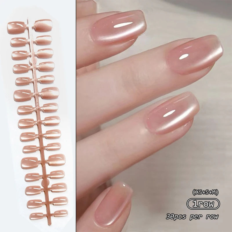 30Pcs Nail Tip Fake Nail Fashion Wearable False Nails Simple Full Cover Press on Nails DIY Wear Nail Tool