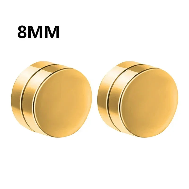 1Pairs Crystal Strong Magnetic Ear Stud Clip Earrings for Men and Women Punk Round Zircon Magnet Earrings Non Piercing Jewelry