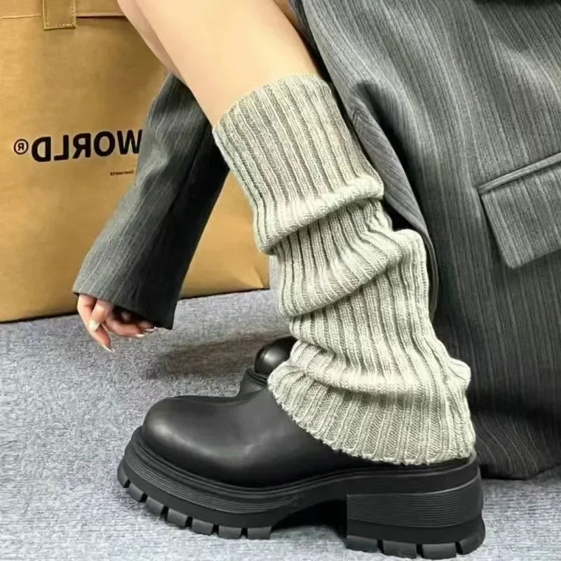 Leg Warmers Women Long Socks Wool Knitted Foot Cover Arm Warmer Y2K Autumn Winter Crochet Heap Socks Boot Cuffs Stockings