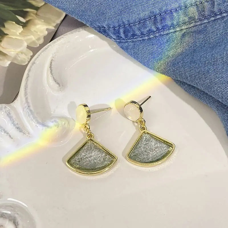 Fashion Vintage Resin Geometric Drop Earrings for Women Charms Elegant Irregular Blue Pendant Earrings Jewelry Party Gifts 2024