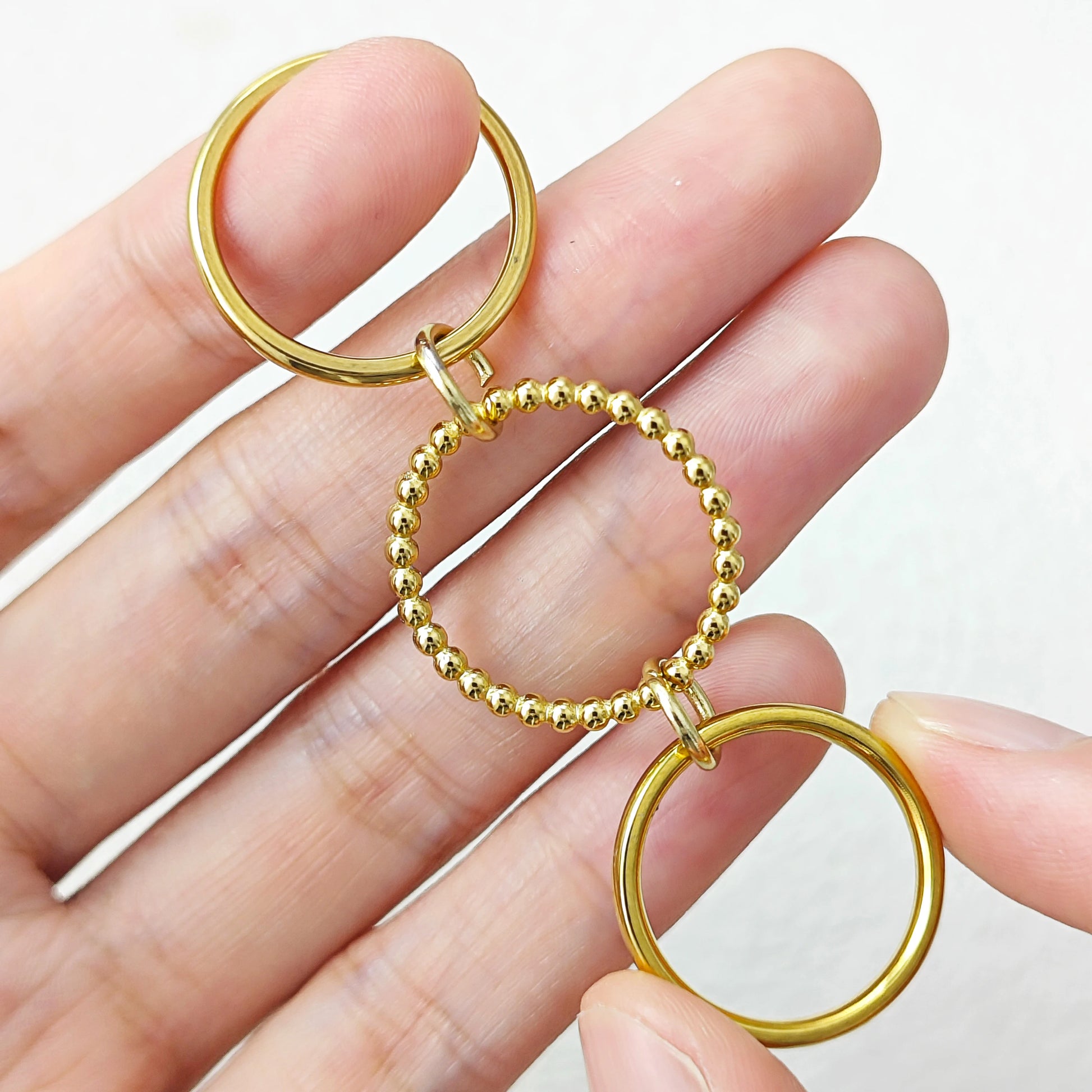 Round Bead Stacking Rings For Women Minimalist INS New Gold Color Stainless Steel Spinelli Ring Men Party Fashion Jewelry Gifts