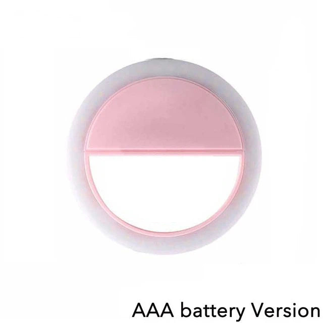 AAA Battery LED Selfie Lamp Mobile Phone Lens Portable Flash Ring Led Luminous Ring Clip Light For Cell Phone TikTok Video Live