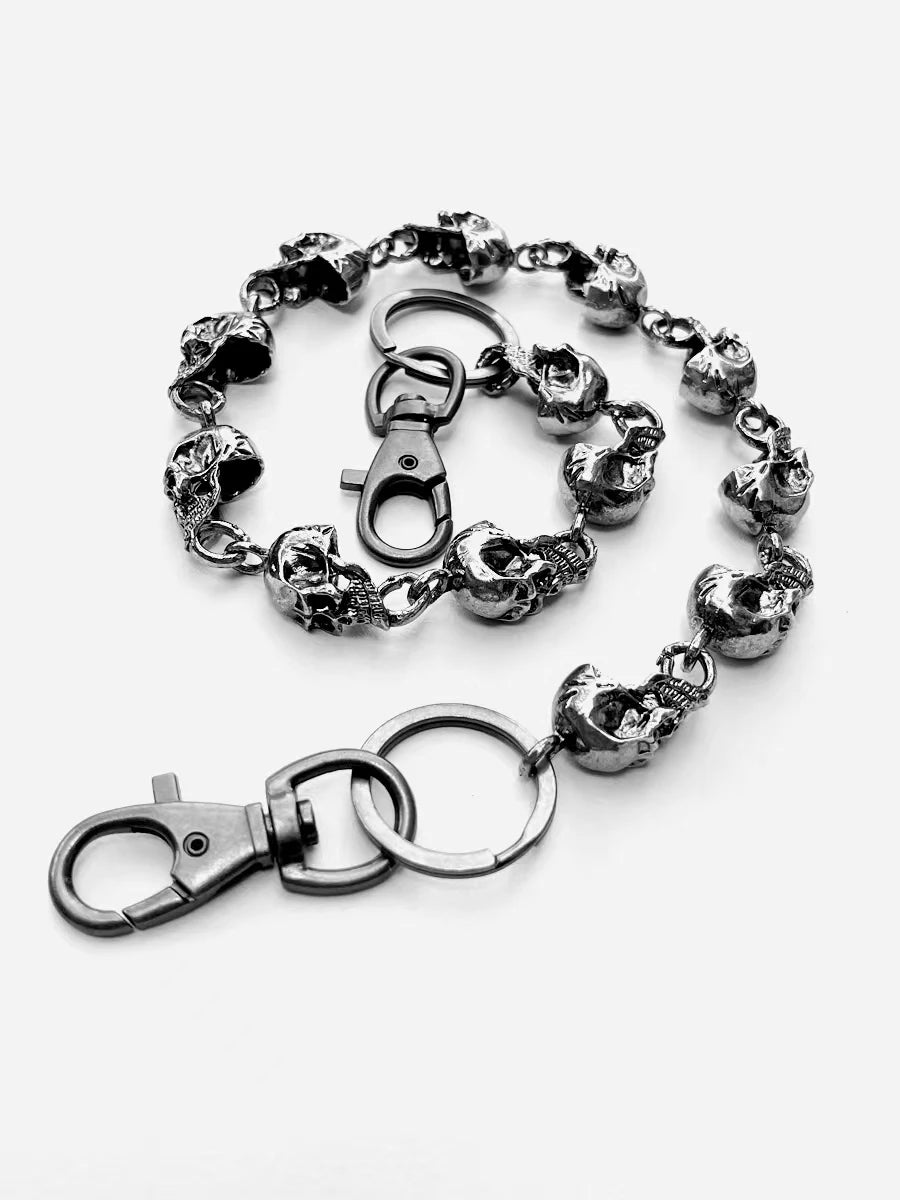 Slim Heavy Waist Chain Men Skull Keychain Wallet Chain Gothic Biker Fashion Accessories
