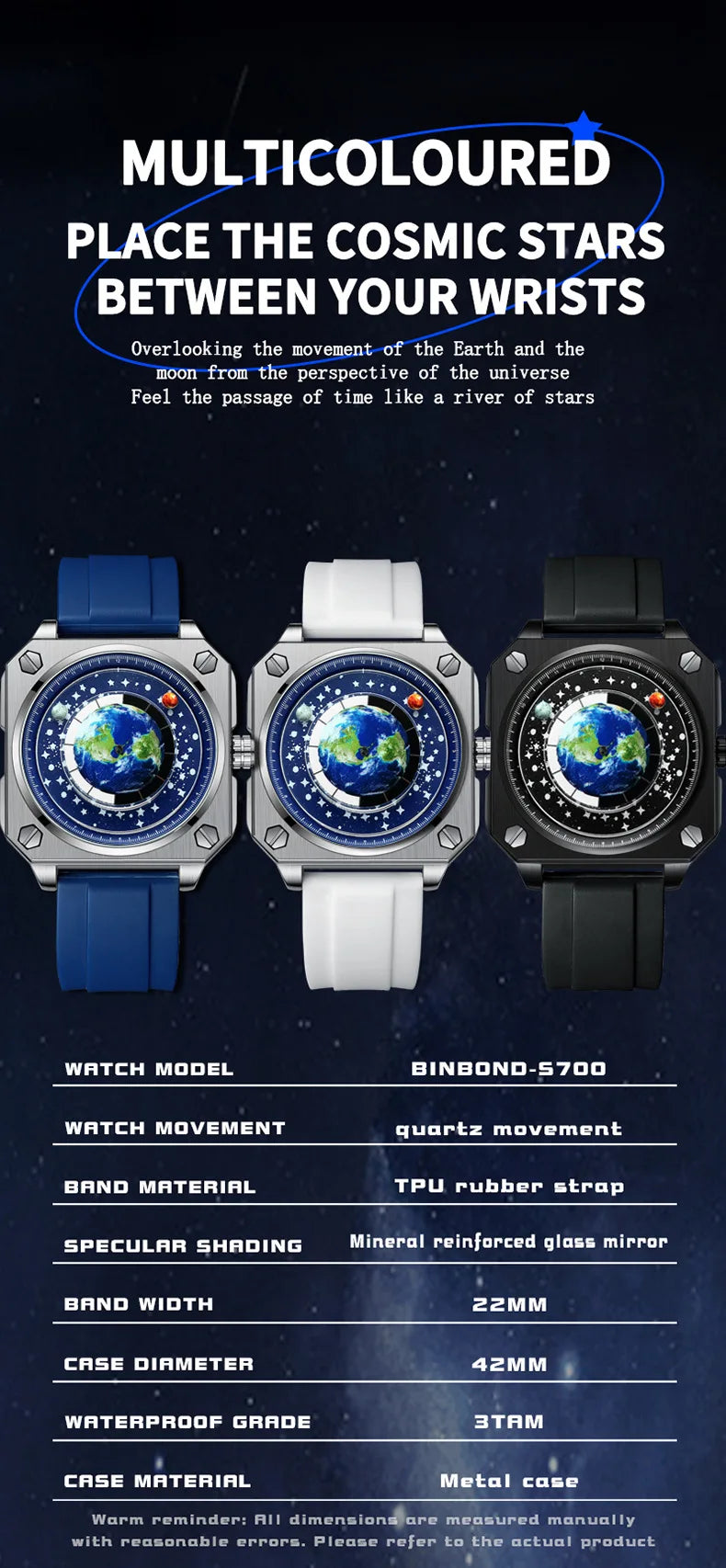 UTHAI Earth Watch Business Male Student Watch Planet Personalized Creative Wormhole New Concept Male Fashion Quartz Watches