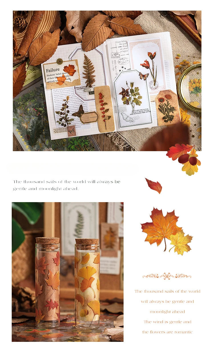 1pack Transparent Flowers Plants PET Decorative Stickers Diary Scrapbooking Material Deco Album Stationery Stickers