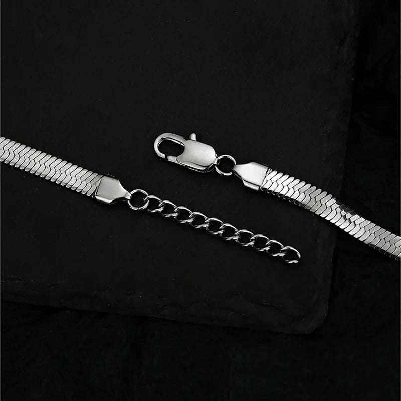 Men's Bracelet Homme Stainless Steel Blade Chain Bracelet for Men Snake Chain Couple Bracelets Valentines Gift Jewelry Wholesale