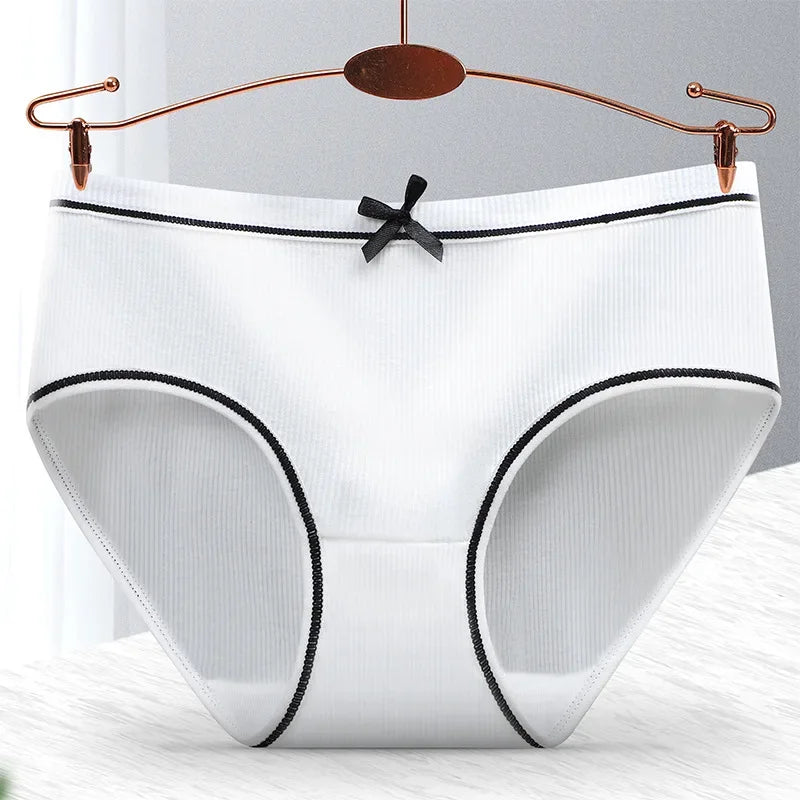 Ladies Cotton Underwear Panties Girls Sexy Seamless Antibacterial Crotch Breathable Briefs Mid-waist Large Size Women's Panties