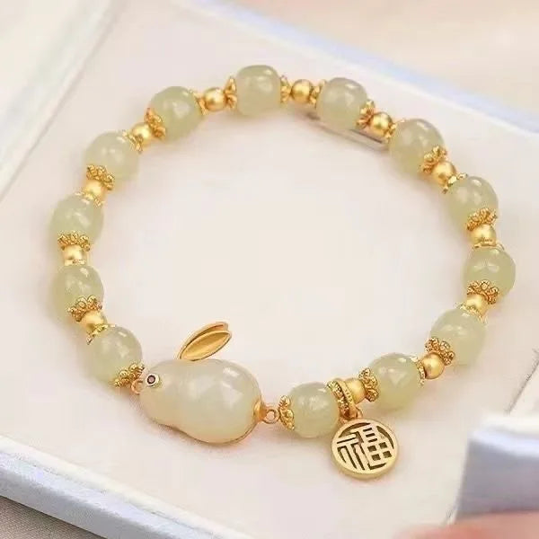 1pc Beauty Jade Rabbit Bracelet for Women Girls Rich Rabbit Small Rabbit Niche Design Charm Bracelets Friend Gift Jewelry