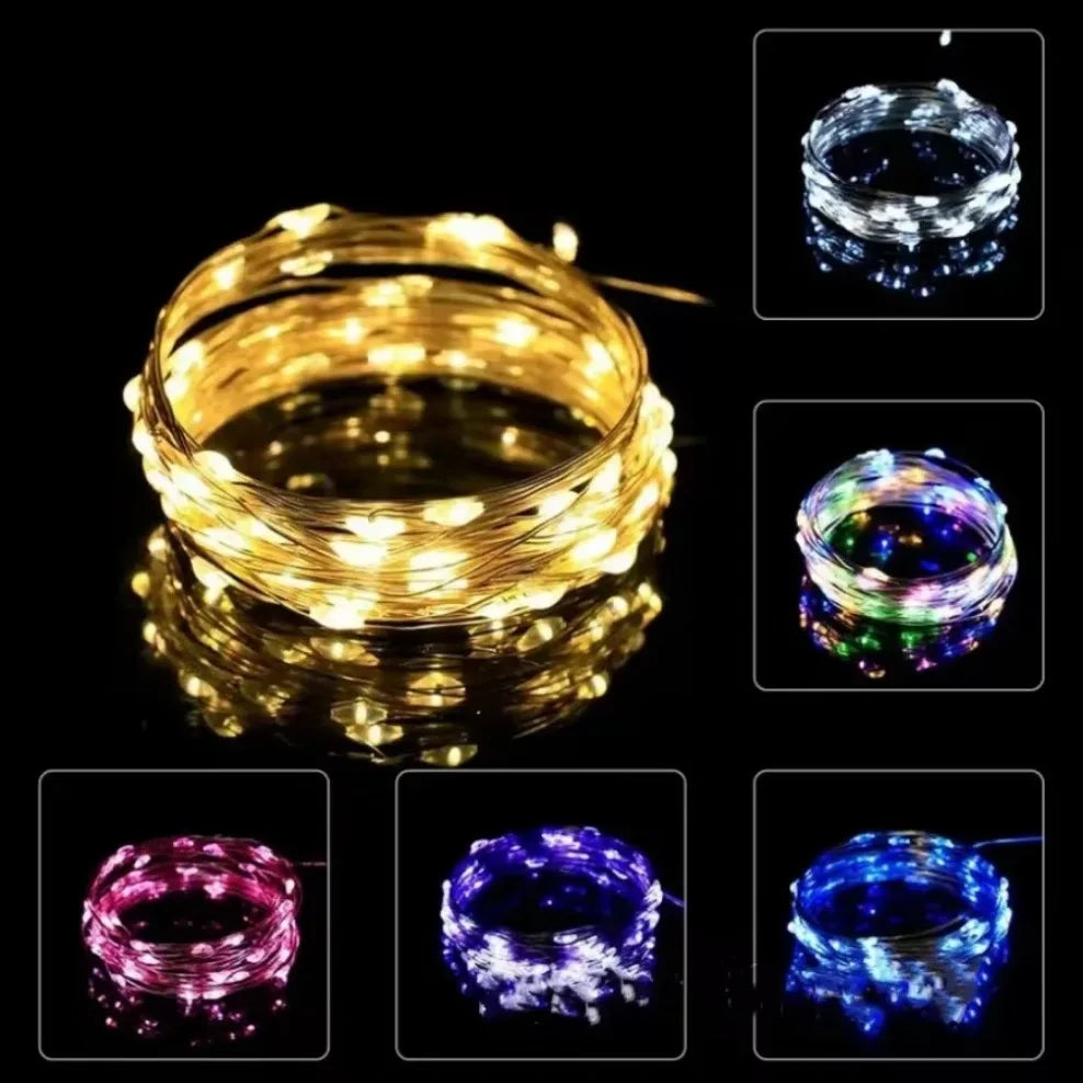 5M Waterproof LED String Lights Copper Wire Fairy Lights Battery Operated DIY Wedding Party Christmas Decoration Lights String