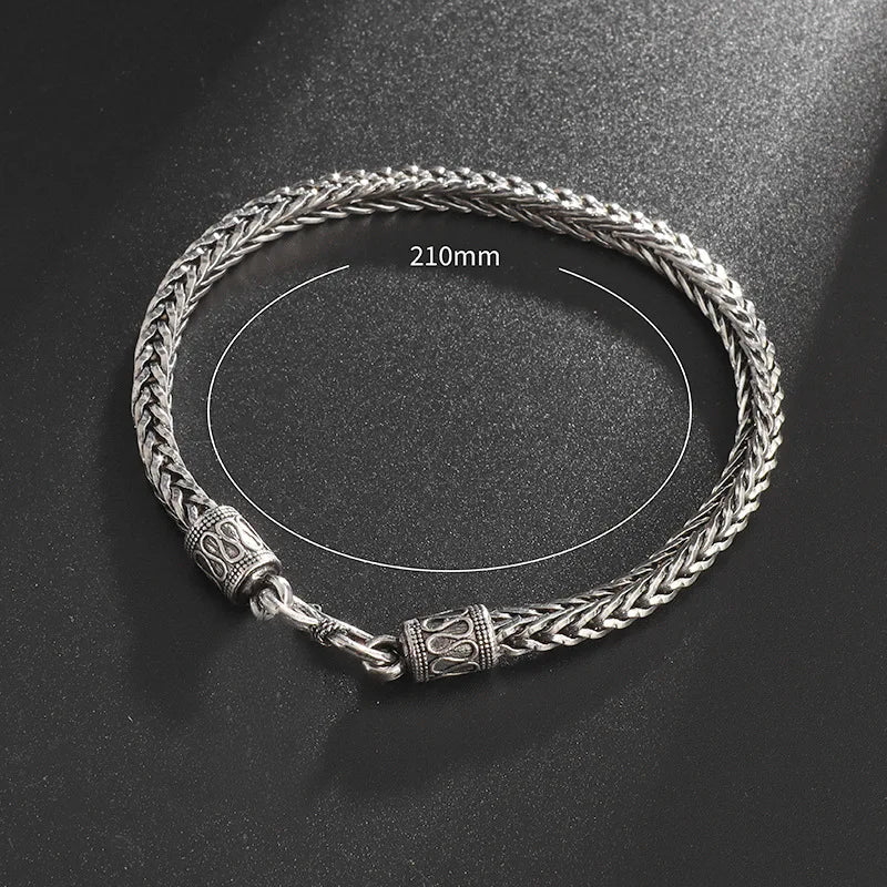 Retro Punk Keel Chain Bracelet Stainless Steel Silver Color Fashion Personality Cool hip-hop Rock Jewelry Gift For Men Women