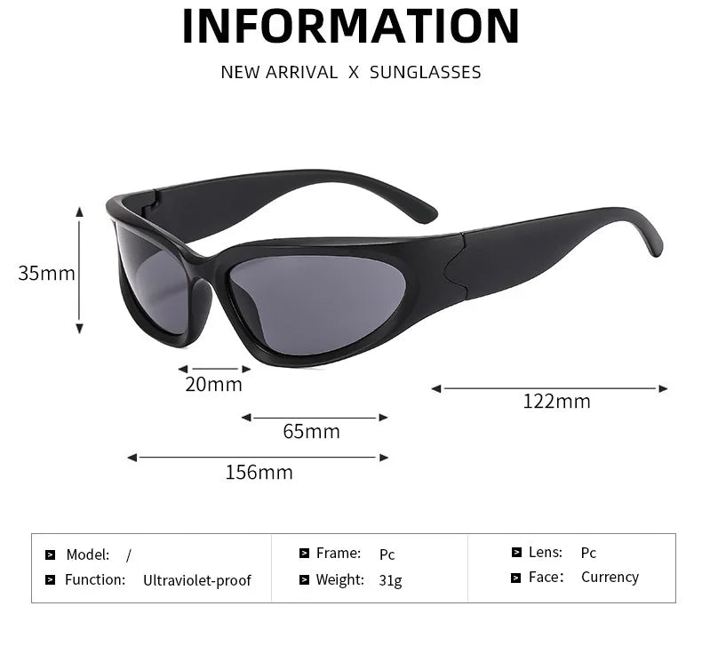 New Sports Steampunk Y2K Sunglasses Women Punk Goggle Sun Glasses Men Silver Mirror Shades Fashion UV400 Eyewear Cycling Очки