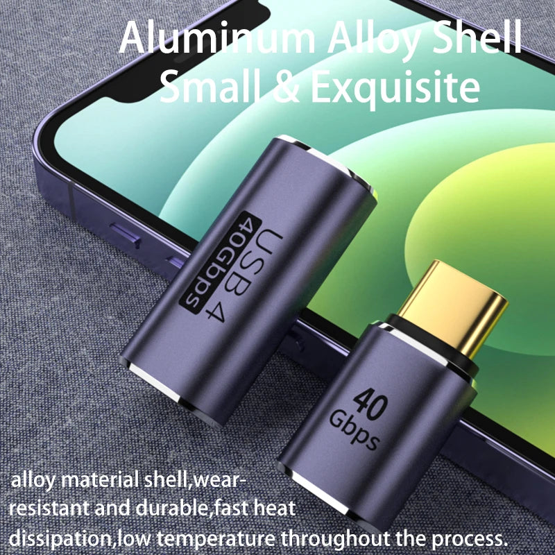 USB 4.0 PD 100W Adapter Type C Thunderbolt 3/4 40Gbps OTG Extension Cable Adapter Type C Male To Female Converter For PC Laptops