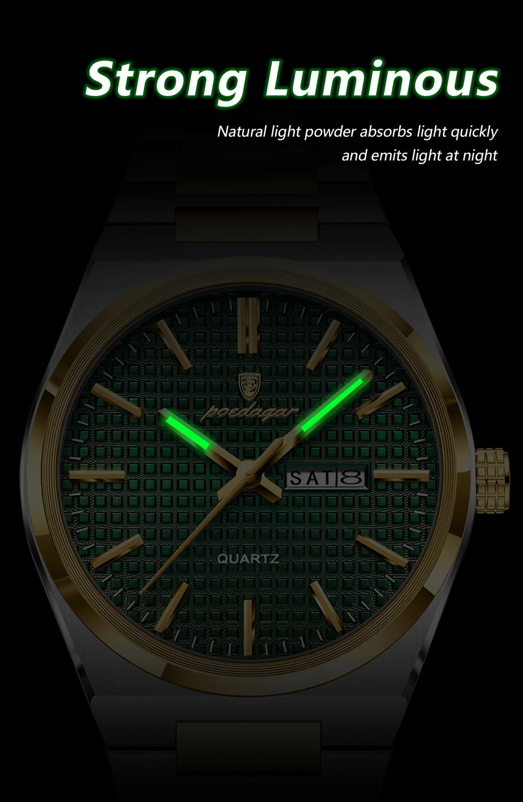 POEDAGAR Luxury Men Watch Date Week Waterproof Luminous Stainless Steel Watch For Man Casual Quartz Men's Watches Male Sport+Box