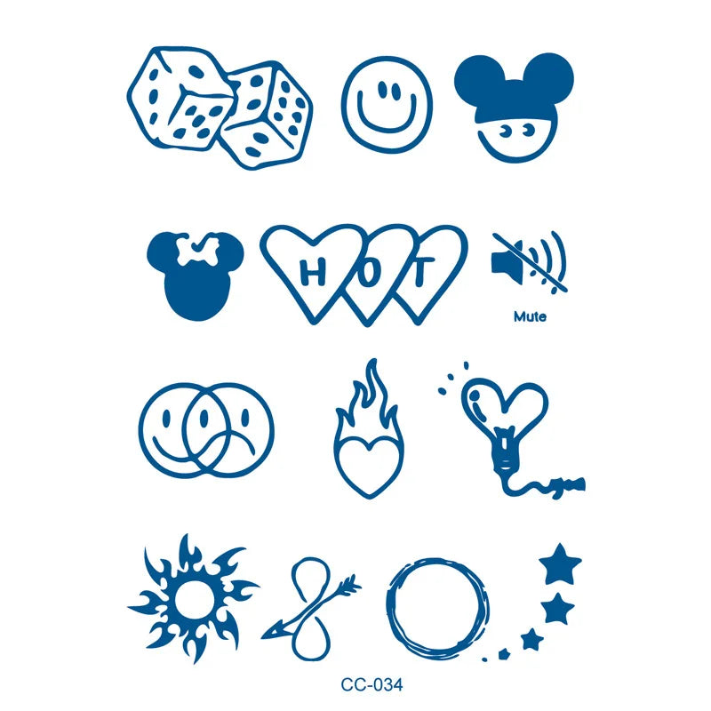 Finger Cochlear Herbal Fruit Juice Tattoo Sticker Waterproof Men Women Lasting Small Love Planet Semi Permanent Temporary Tattoo