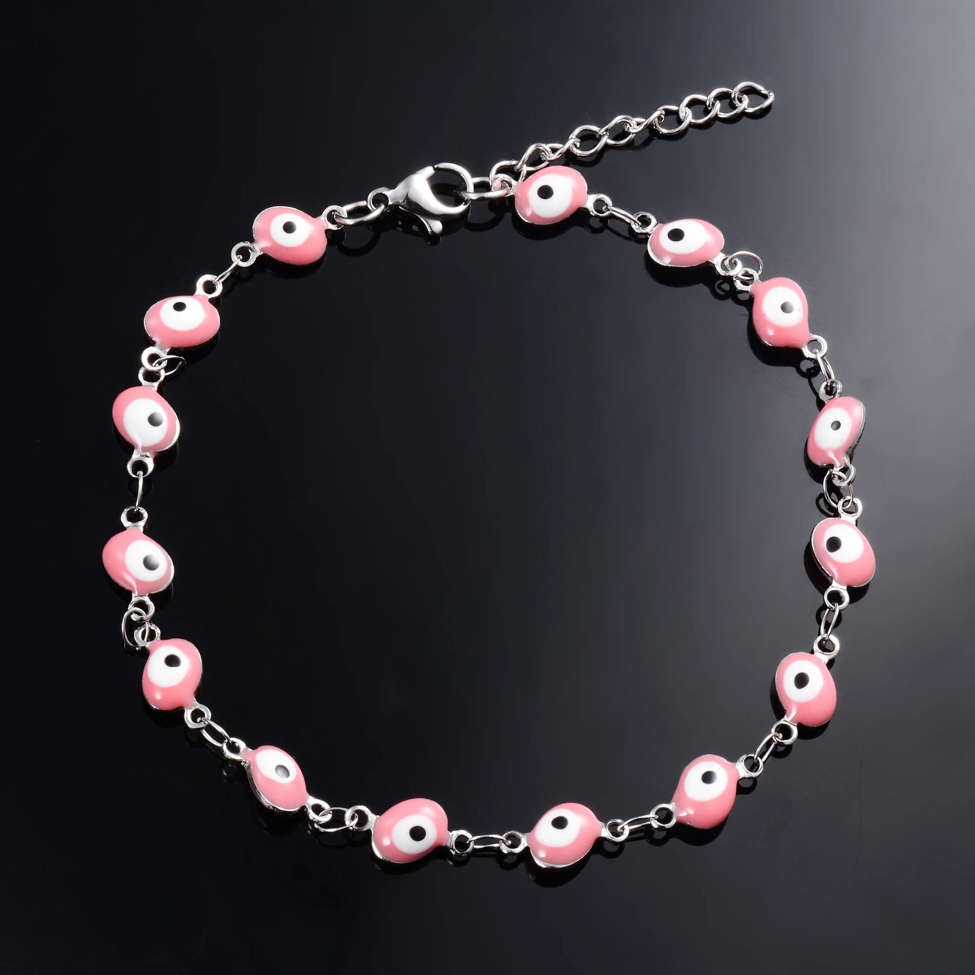 6mm Wide Egg Evil Turkey Eye Chain Stainless Steel Bracelet for Women Girl Ankle Anklet Summer Jewelry Accessories for Hand Foot