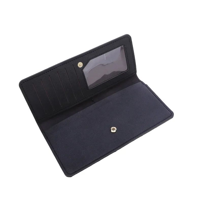 PU Leather Long Women Thin Wallets Large Capacity Female Coin Purses Hasp Clutch ID Credit Multi-Card Holder Money Bag Clip