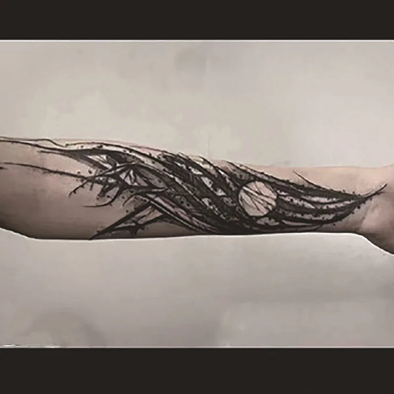 Long Lasting Temporary Tattoo Stickers Men Arm Sleeve Body Painting Juice Ink Fake Tattoo For Male Adult Semi Permanent Tattoos