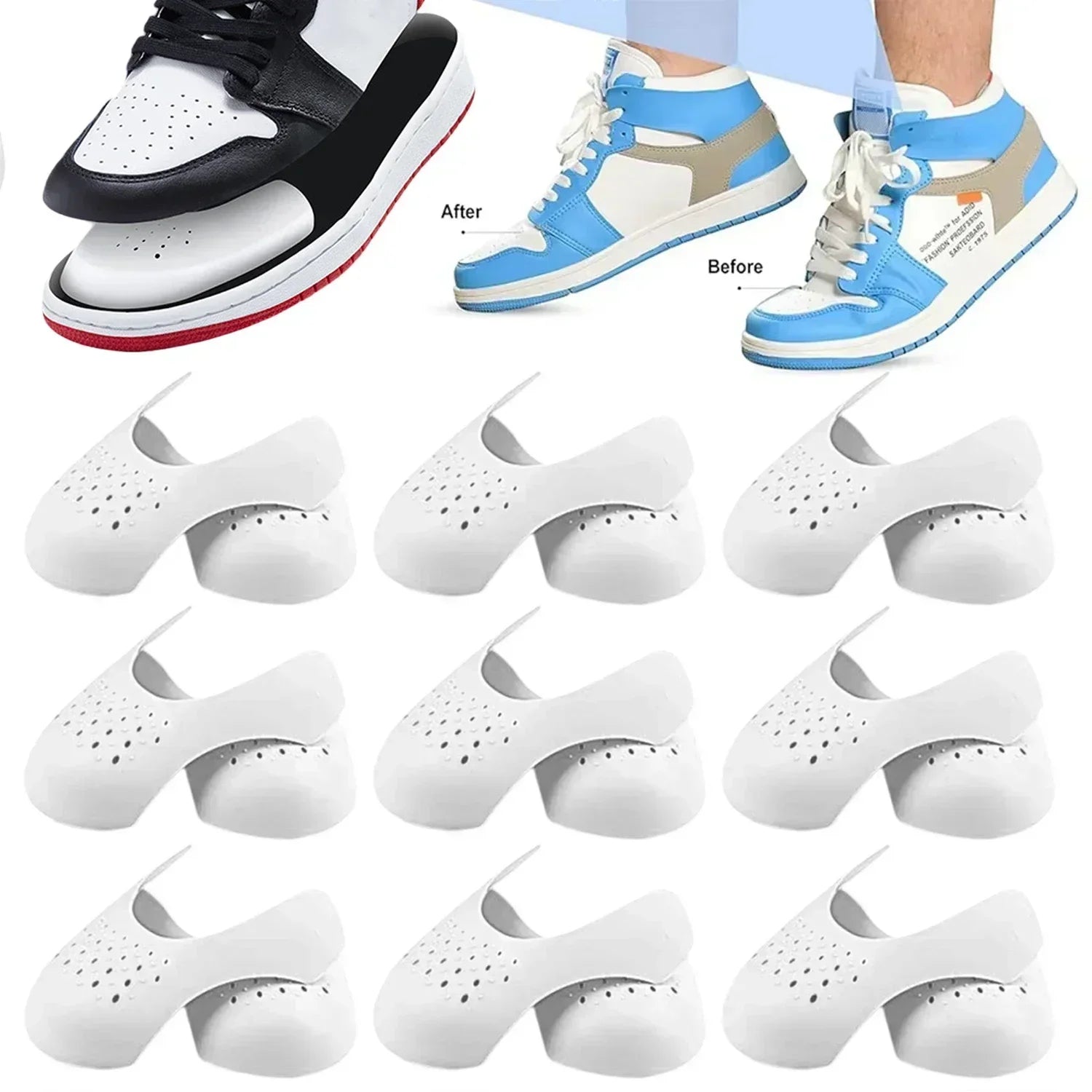 5Pairs Anti Crease Shoe Head Protector for Casual Sneaker Anti Wrinkle Shoe Toe Caps Support Stretcher Expander Shoes Protection