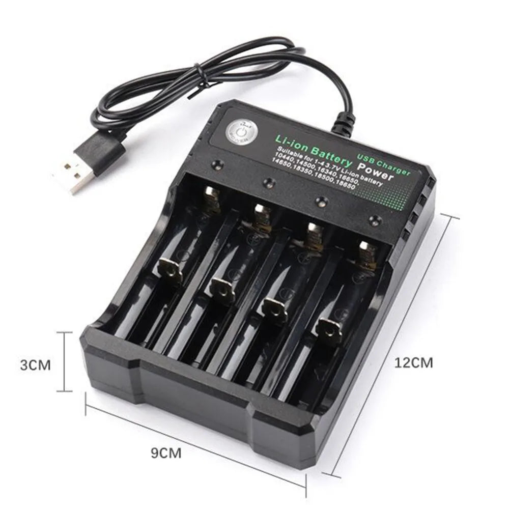 2 3 4 Slot 18650 Charger LiIon Battery 4.2V USB Independent Charging Portable Electronic 18500 16340 14500 26650 Battery Charger
