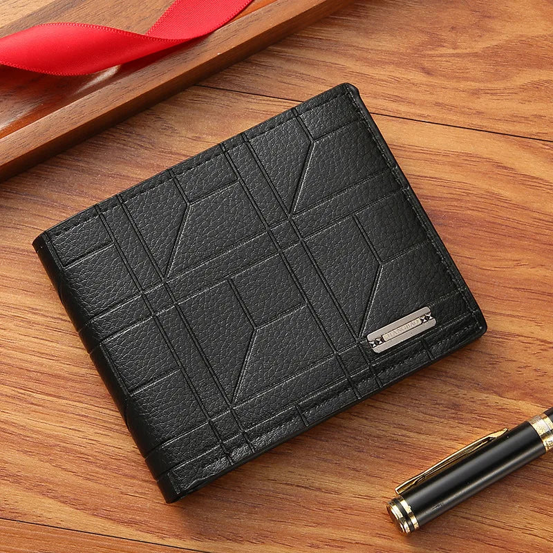 Vintage Pu Leather Wallet Minimalist Purse for Men Money Change Pouch Credit Card Holder Man Birthday Gifts Purse  Card Holder