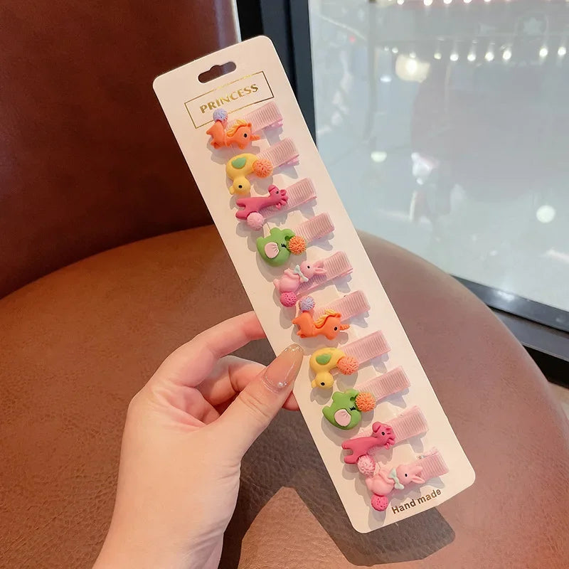 10 PCS Children Hairpin Fruit Hair Clips Baby Side Bangs Clip for Kawaii Girls Headdress Hair Accessories Baby Bows 2023 New