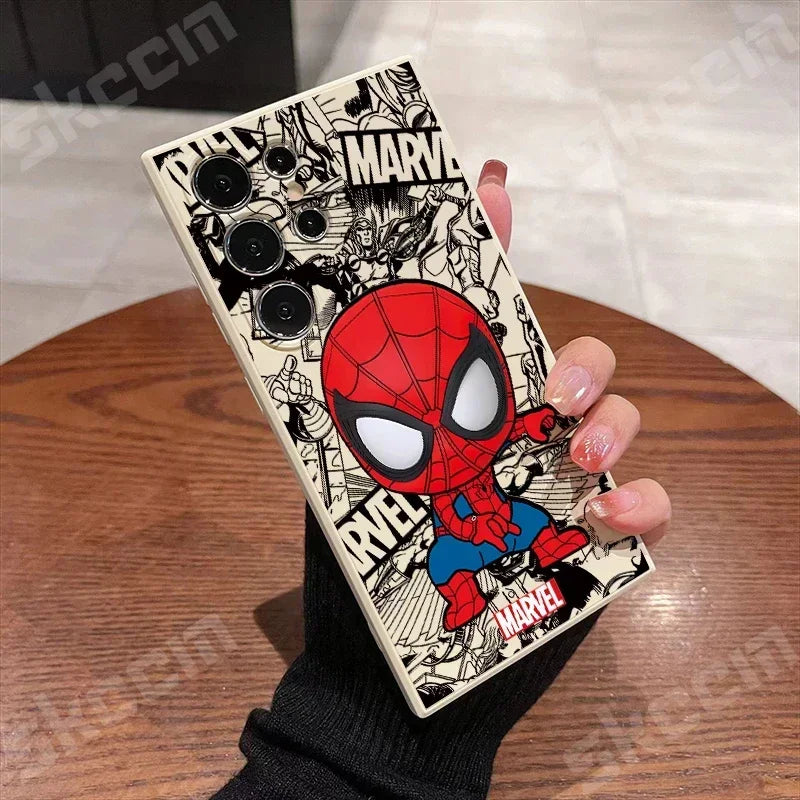 Marvel Spider Man Deadpool Phone Case For Samsung Galaxy S24 Ultra S23 FE S22 S20 Plus A15 A35 A50 A51 A54 A55 A71 A72 A73 Cover