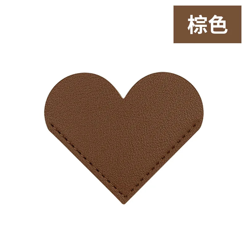 PU Bookmark Leather Heart Bookmark Mini-portable Gift Heart Bookmark Page Folder Corner Protective Cover School Supplies