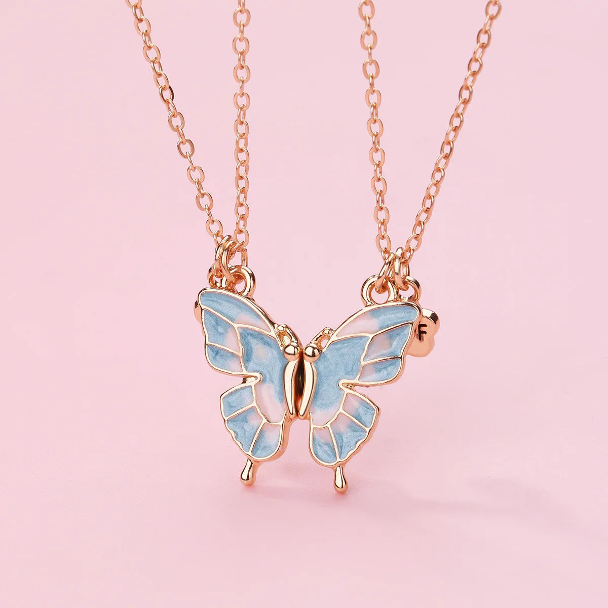 Best Friends Pendant Necklace For Woman Girls Magnetism Sequin Couple Crystal Chain Choke BFF Friendship Forever Jewelry Gift