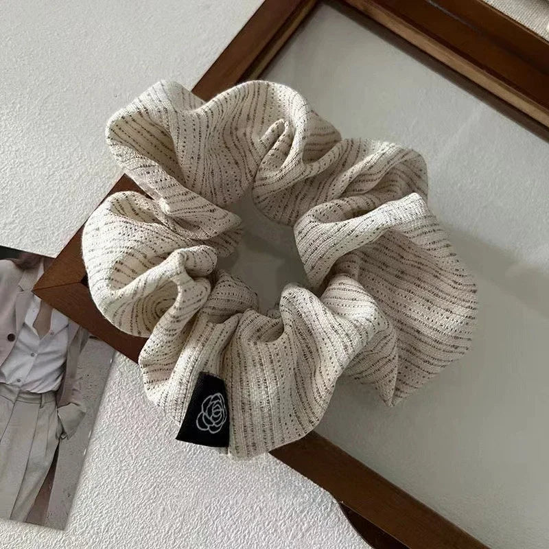 New Fashion Vintage Scrunchie Plaid Elastic Hair Bands Women Elegant Brand Designers Hair Tie Ponytail Girls Hair Accessories