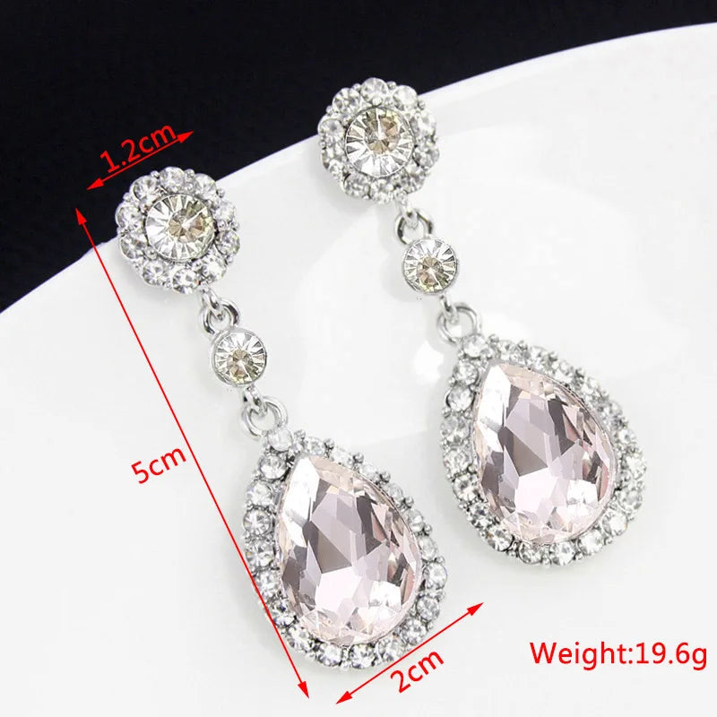 New Crystal Long Hanging Earrings for Women Water Drop Personality Luxury Drop Earrings Wedding Ear Jewelry bijoux femme luxe