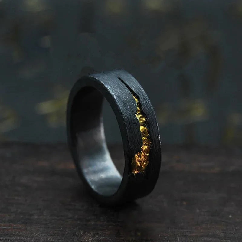 Vintage Flowing Fire Flame Ring Men Jewelry Trendy Individualized Cool Style Open Ring Male Index Finger Accessories