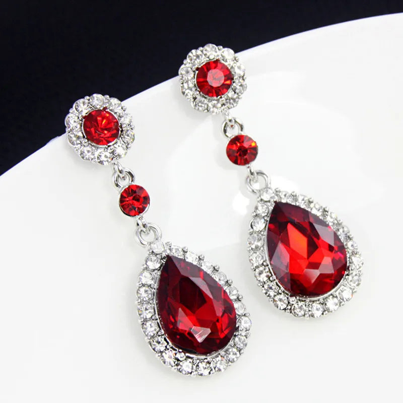 New Crystal Long Hanging Earrings for Women Water Drop Personality Luxury Drop Earrings Wedding Ear Jewelry bijoux femme luxe