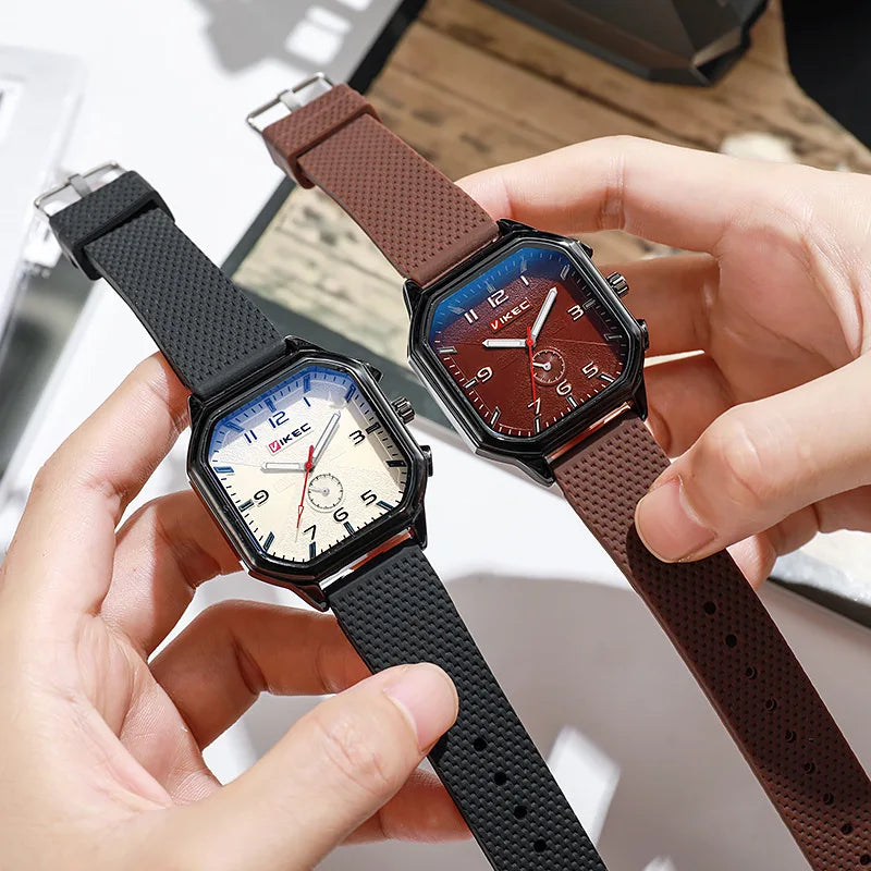 Brand Big Dial Men Watch Dropshipping Square Sports Watch Luxury Silicone Strap Gift Clock Student Wristwatch Wholesale