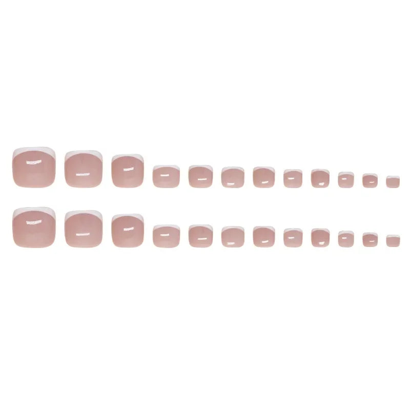 Simple French Press on Nails Fake Nails Tips with Sticker False Toenail Design Butterfly Lovely Girl False Toenail