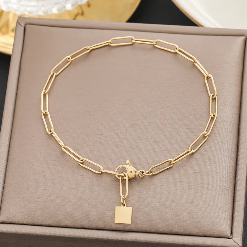 316 Stainless Steel Butterfly Heart Belt Twist Multilayer Chain Bracelet For Women Jewelry Party Gifts Bijoux Pulsera