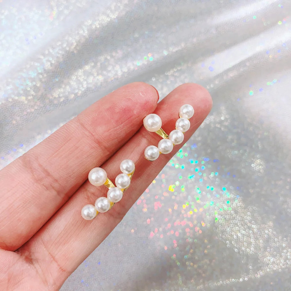 New 2024 Korean Fashion Heart Pearl Dangle Earrings for Women Luxury Wedding Jewelry Accessories for Women Gift Pendientes Mujer