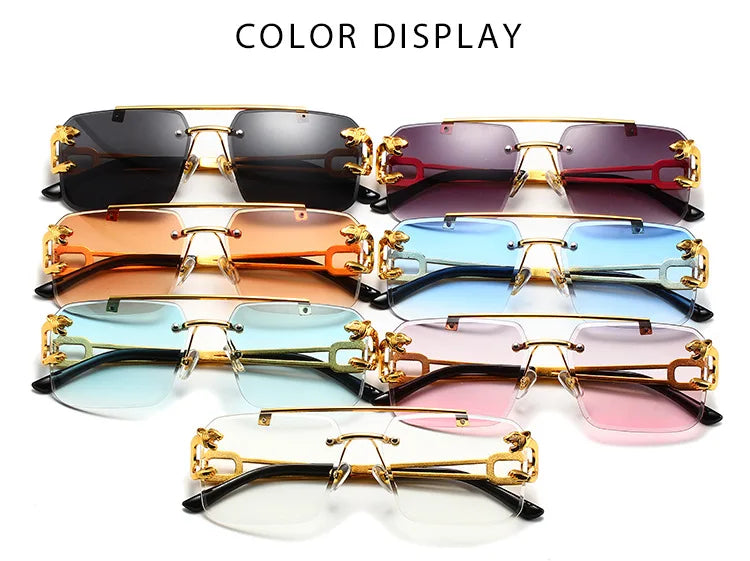 Vintage Rimless Sunglasses for Men Steampunk Sunglasses Retro Women Punk Fashion Glasses Retro Shades Gafas De Sol Sonnenbrill