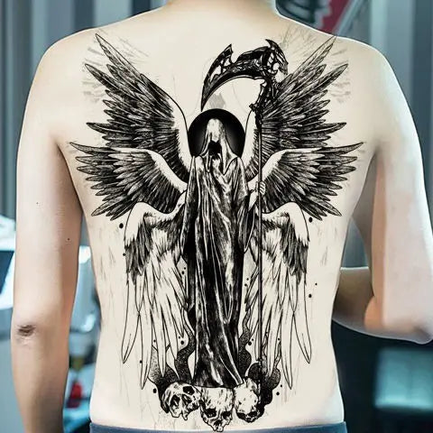 Lasting Angel Fake Tattoo Full Back Traditional Art Tattoo Sticker Punk Snake Temporary Tattoos Waterproof Tatuajes Temporales