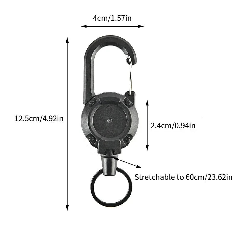 1Pcs Anti-theft Metal Easy-to-pull Buckle Rope Elastic Keychain Sporty Retractable Key Ring Anti Lost Yoyo Ski Pass ID Card