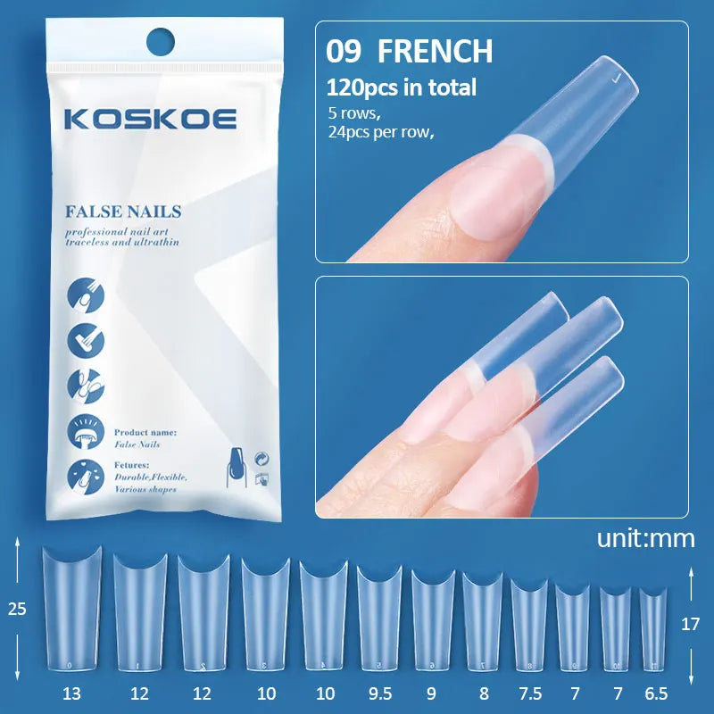 120PCS Matte Fake Nails Capsules Almond Coffin T Shape Full Cover False Nails Frosted Artificial Nail Soft Gel Tips Manicure Nai