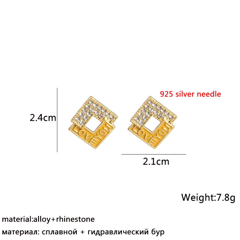 New Women Dangle Earrings Yellow Metal Pendants Geometric Imitation Pearl Drop Earrings Korean Fashion Ear Jewelry pendientes