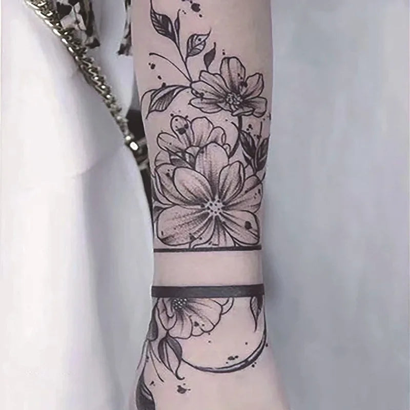 Long Lasting Temporary Tattoo Stickers Men Arm Sleeve Body Painting Juice Ink Fake Tattoo For Male Adult Semi Permanent Tattoos