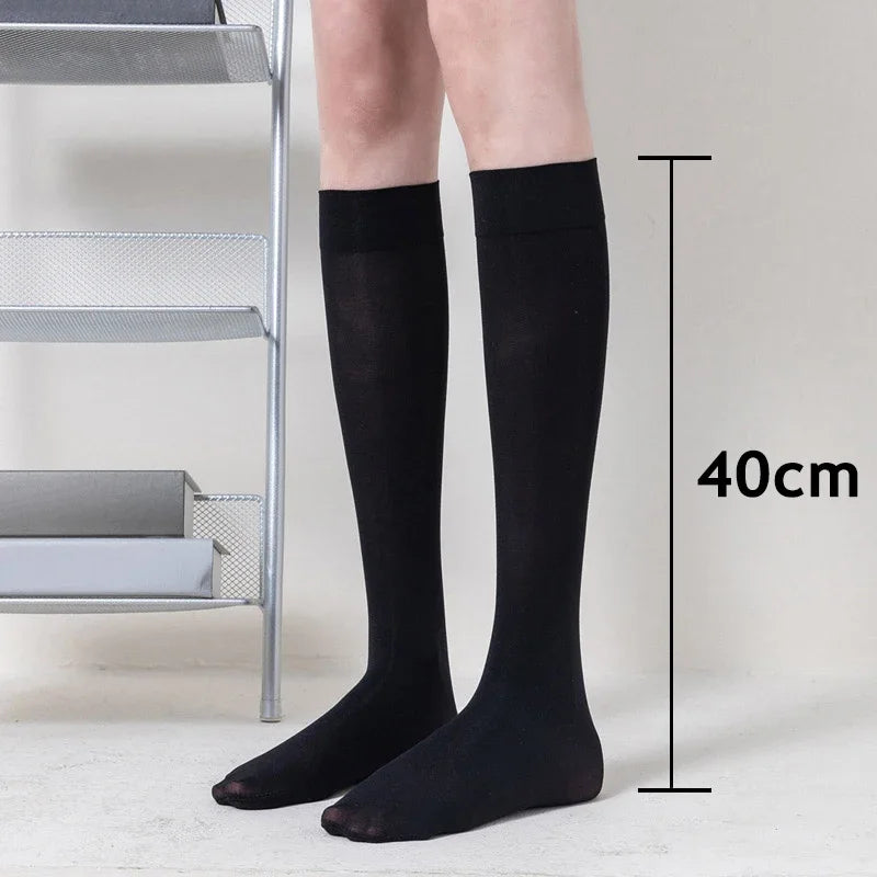 Fashion Black White Soild Color Long Socks Women Over Knee Thigh High Over The Knee Stockings Lolita Ladies Girls Warm Knee Sock