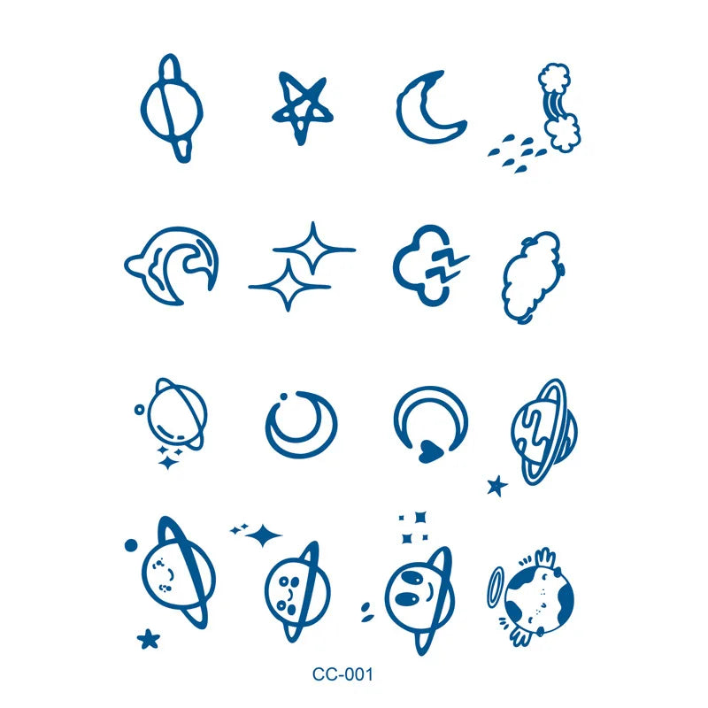 Finger Cochlear Herbal Fruit Juice Tattoo Sticker Waterproof Men Women Lasting Small Love Planet Semi Permanent Temporary Tattoo