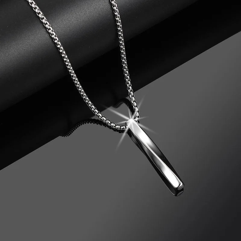 men's Necklace Spiral Pendant INS Trendy Minimalist Personality Silver Color Stainless Steel Chain hip-hop Jewelry Party Gifts