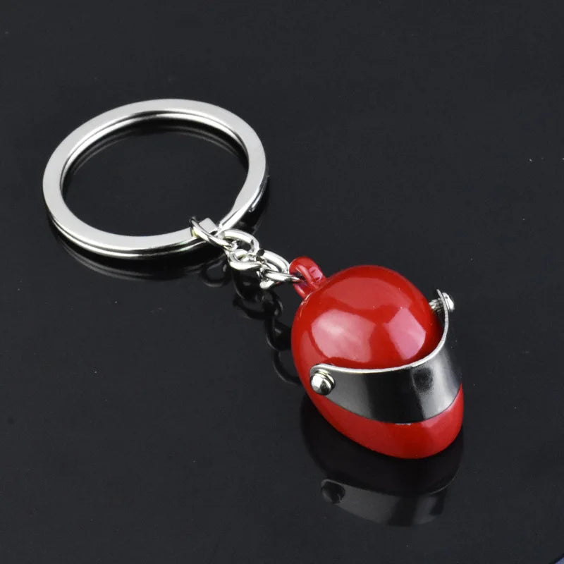 Simulation Helmet Keychains Creative Motorcycle Helmet Keychains Stereo Model Keyring Backpack Key Pendant For Men Gift